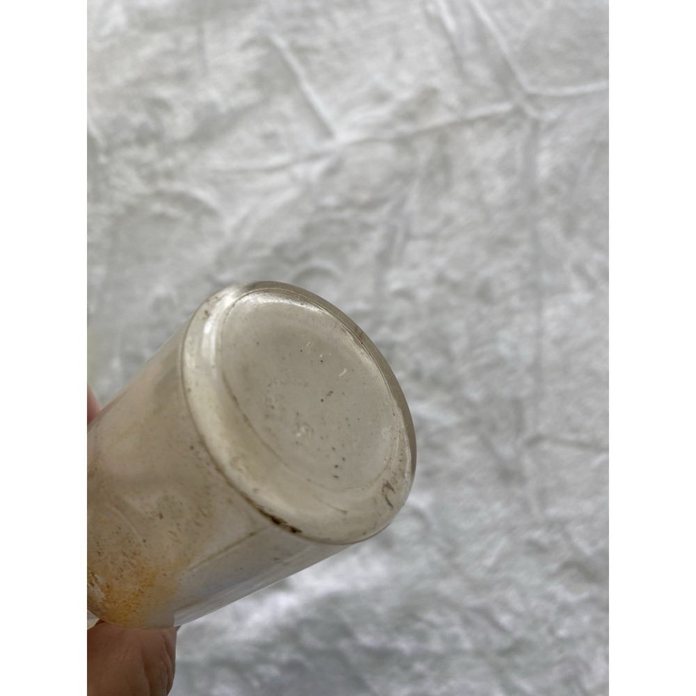 Vintage Clear Glass Bottle 5.5 Inch Multi Ring Stepped Neck Tiered Apothecary - Picture 3 of 3